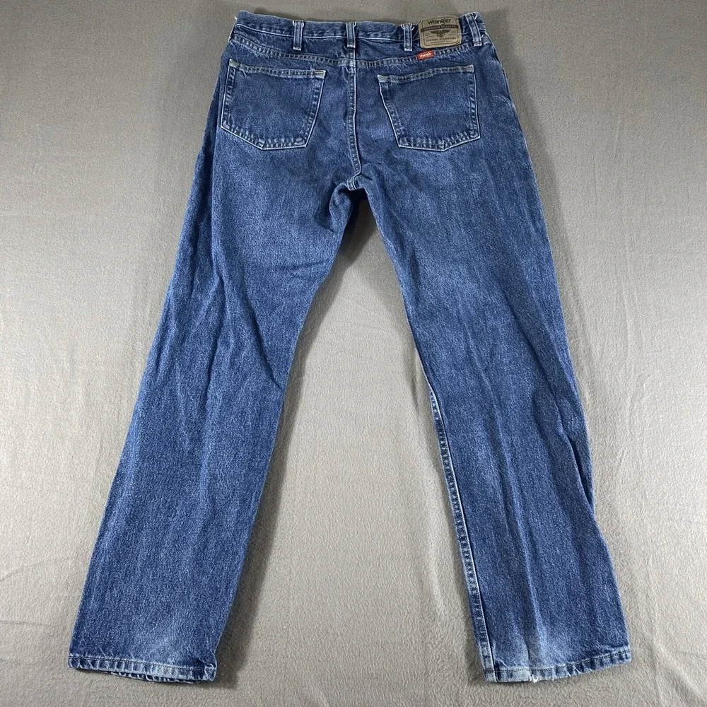Wrangler Jeans Mens‎ 36X32 Blue Mid Rise Straight Leg Western Cowboy
